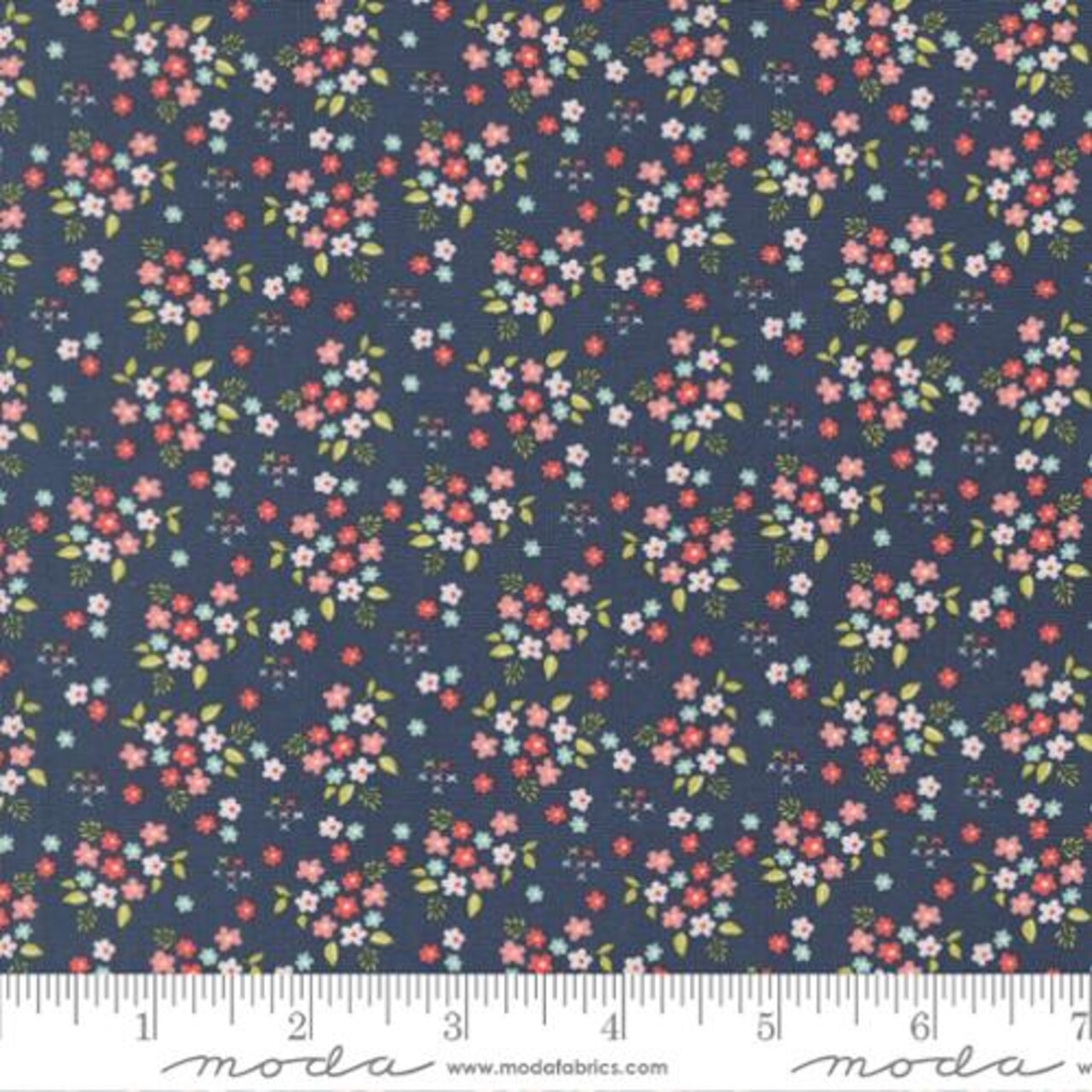 Fabric Moda Navy Posies Delightfully Yours by the Quarter Yard 37705-19
